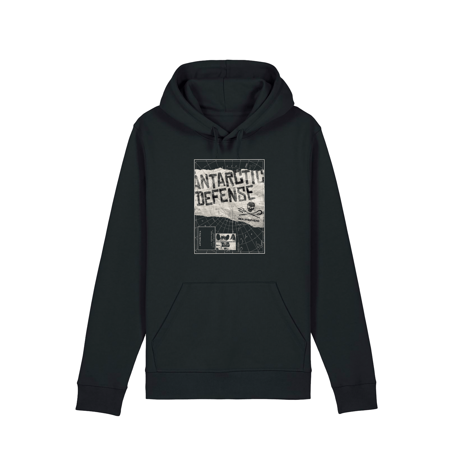 Black Printed Hoody Front