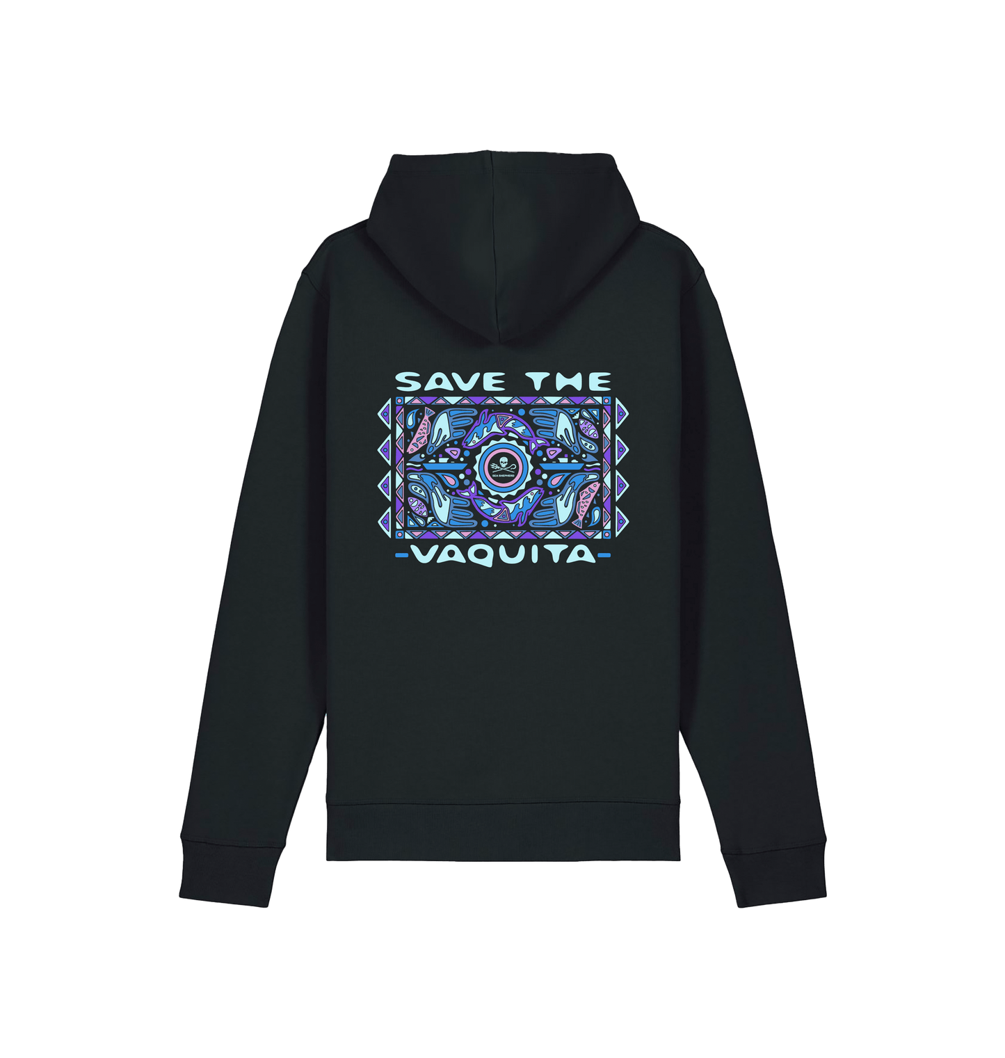 Black Printed Hoody Back