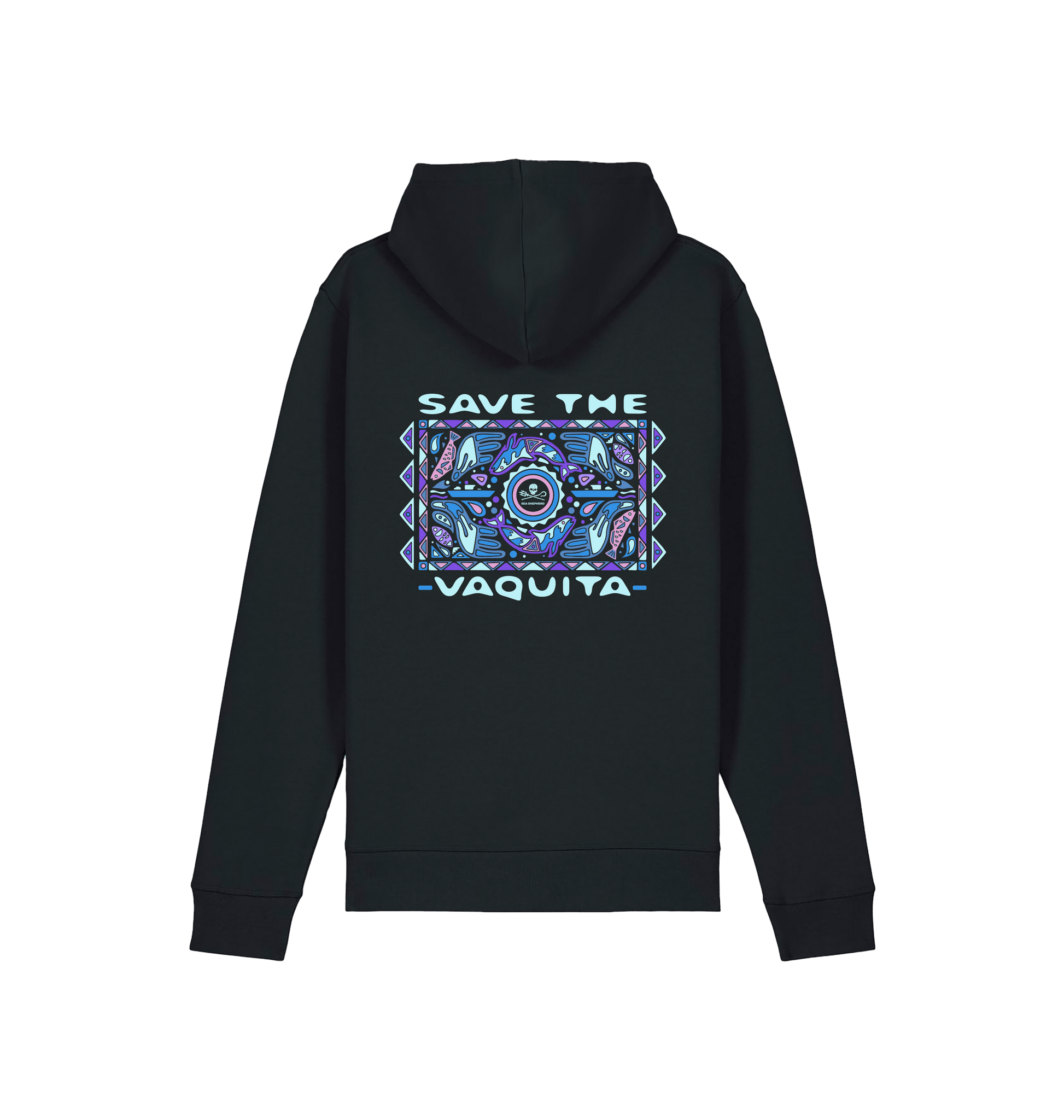 Black Printed Hoody Back