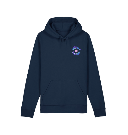 French Navy Printed Hoody Front