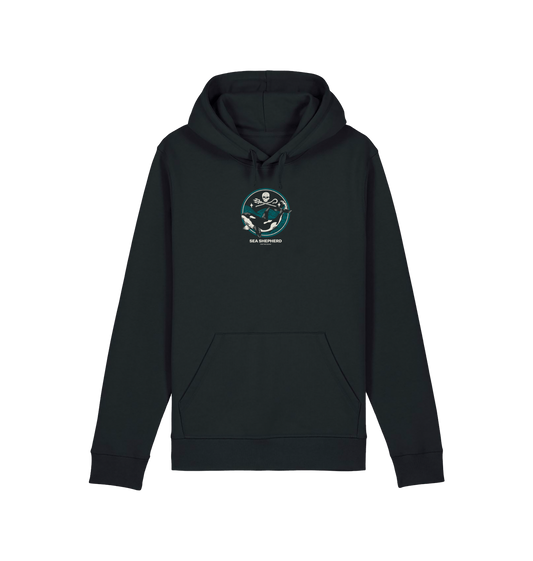Black Printed Hoody Front