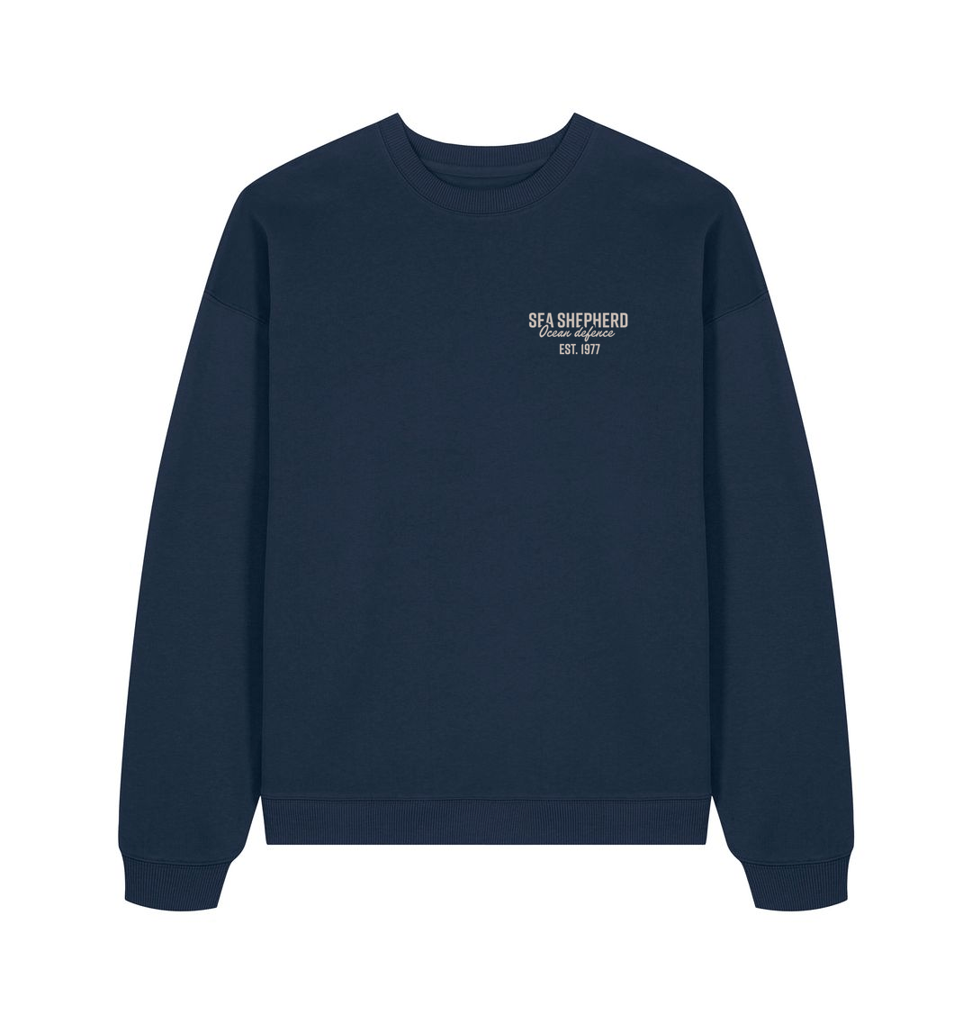French Navy Printed Sweater Front