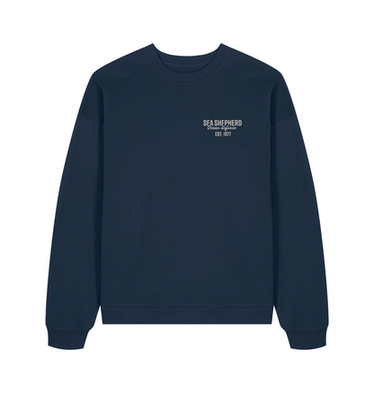 French Navy Printed Sweater Front