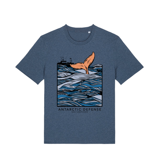 Dark Heather Blue Printed T-shirt Front