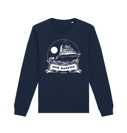 French Navy Printed Sweater Front