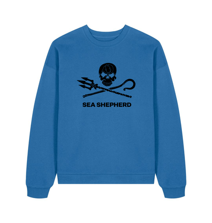 Mindful Blue Printed Sweater Front