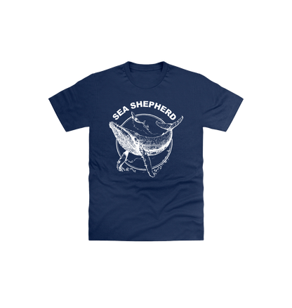 Navy Printed Kids T-Shirt Front