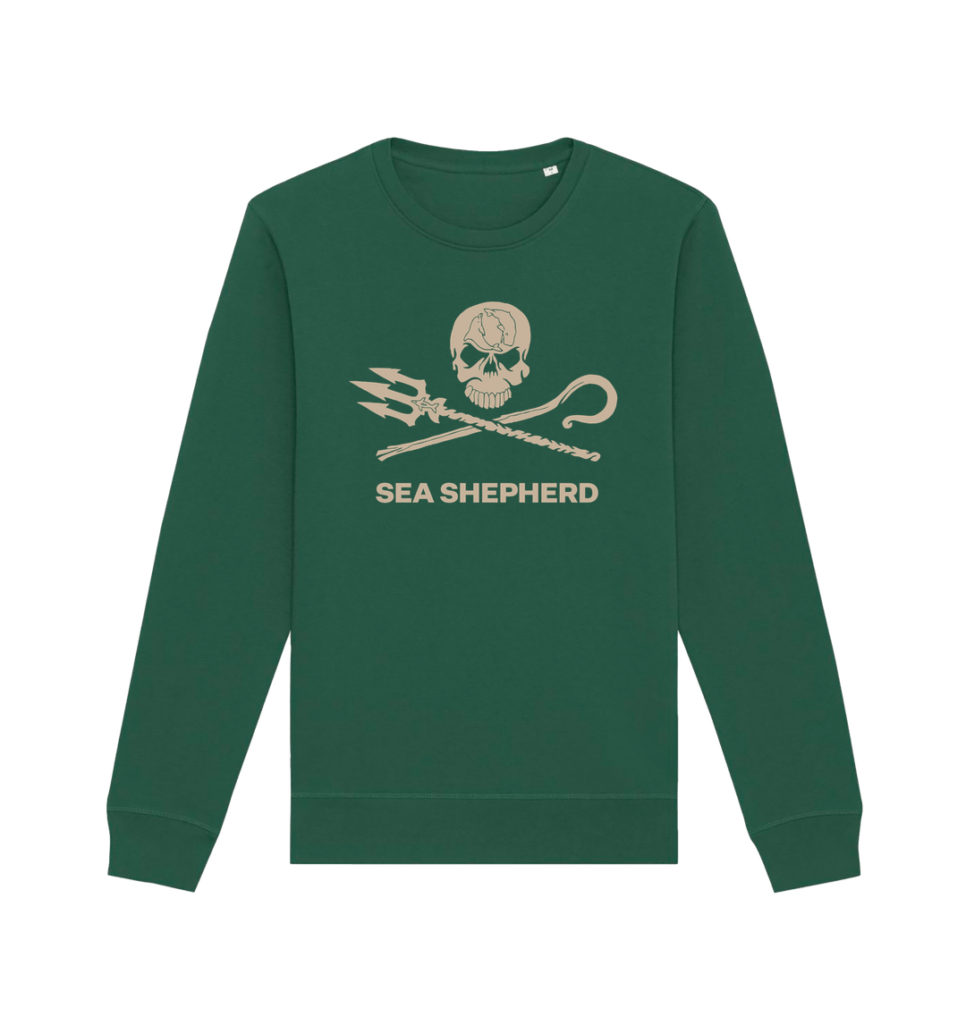 Bottle Green Printed Sweater