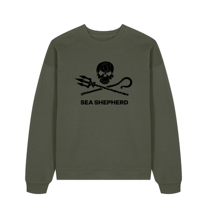 Khaki Printed Sweater Front