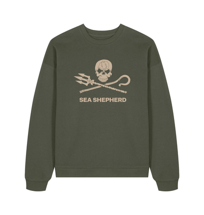 Khaki Printed Sweater Front