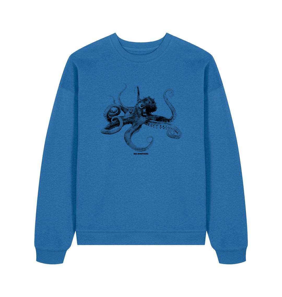 Mindful Blue Printed Sweater Front