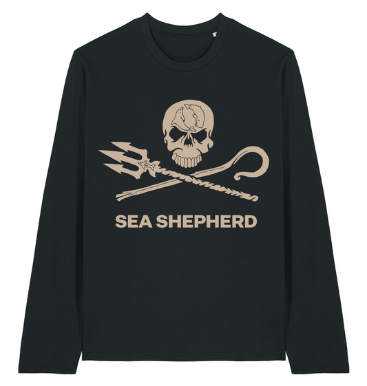Black Printed Long Sleeve T Shirt Front