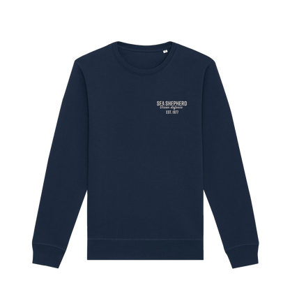 French Navy Printed Sweater Front