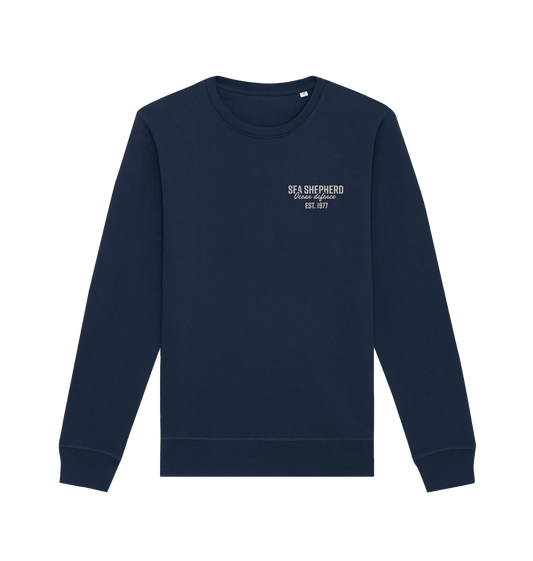 French Navy Printed Sweater Front