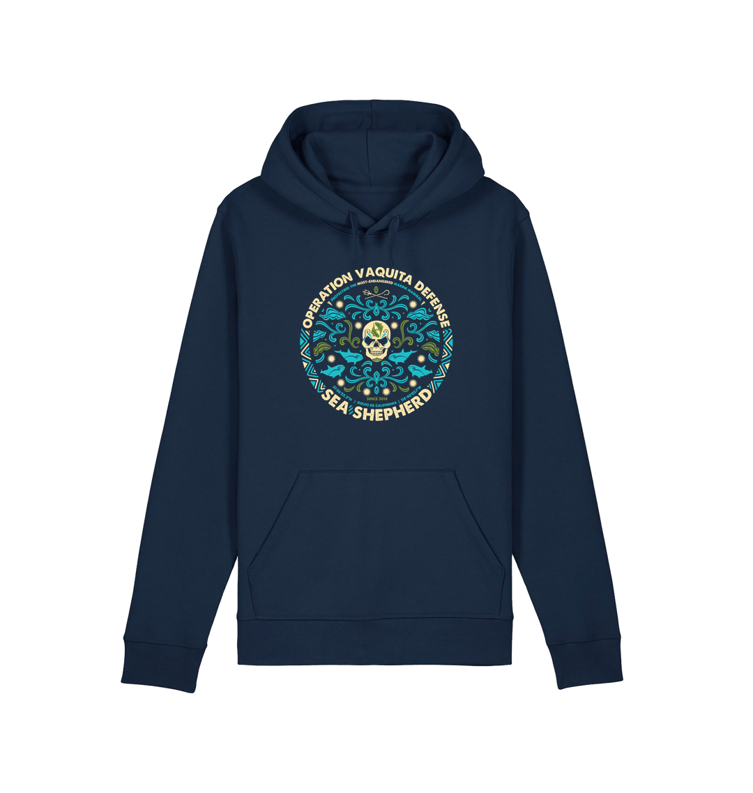 French Navy Printed Hoody Front