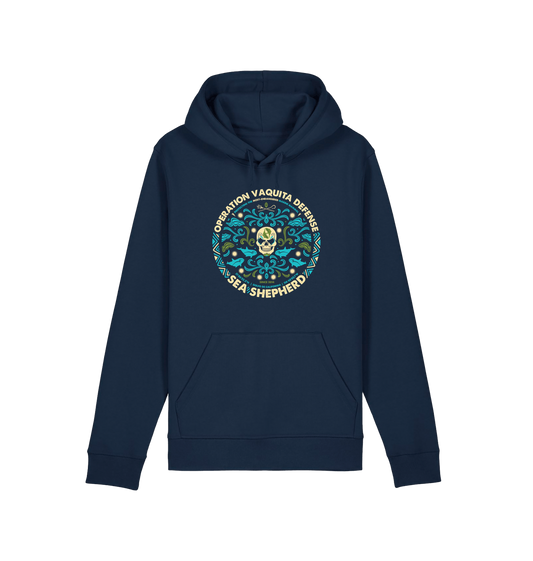 French Navy Printed Hoody Front