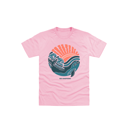 Light Pink Printed Kids T-Shirt Front