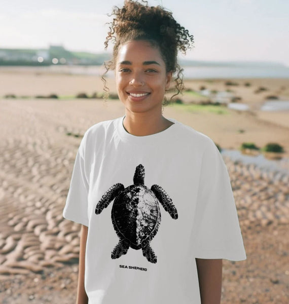 カットソー(長袖/七分) LEINWANDE   sheer turtle Womens Long Sleeve UV Water Camo Sea Turtle Swim Shirt – Shark Zen
